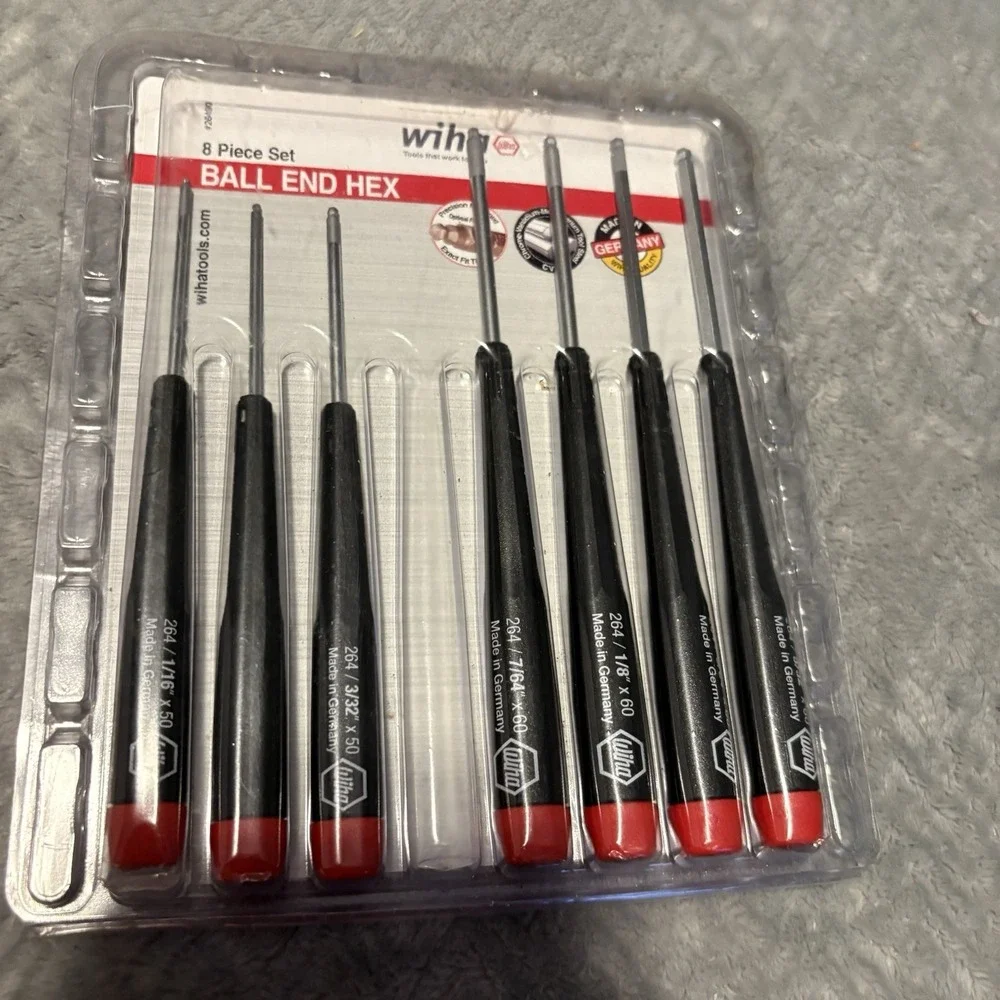 Wiha Tools Precision Ball End Hex Metric Driver, 8 Pc. Set - Missing 1***